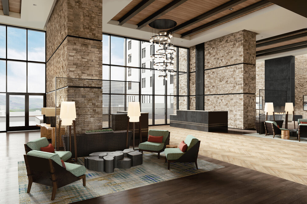 A Lobby Designed In A Neutral Palette